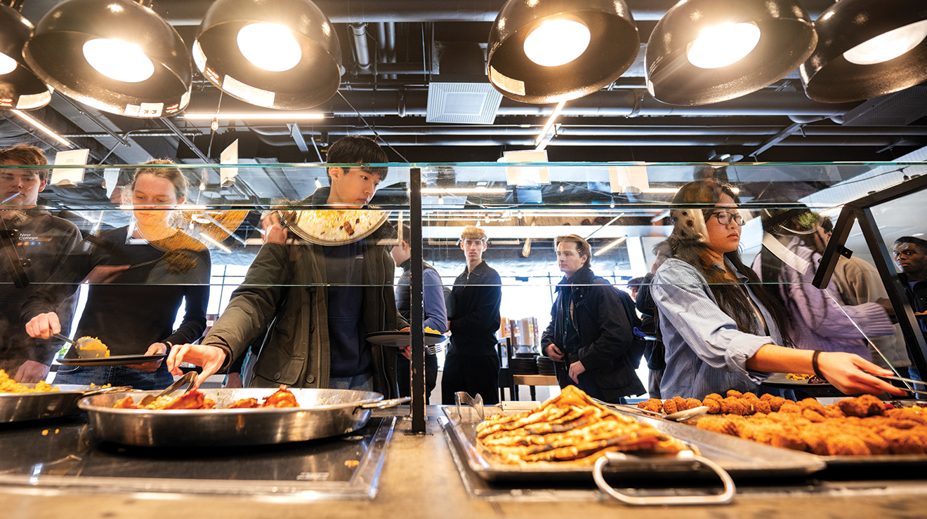 Students choose from a selection of entrees