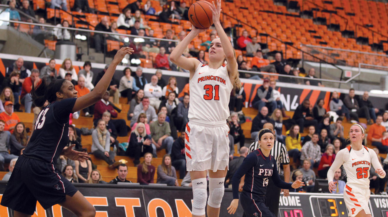 Bella Alarie ’20 shooting a jump shot