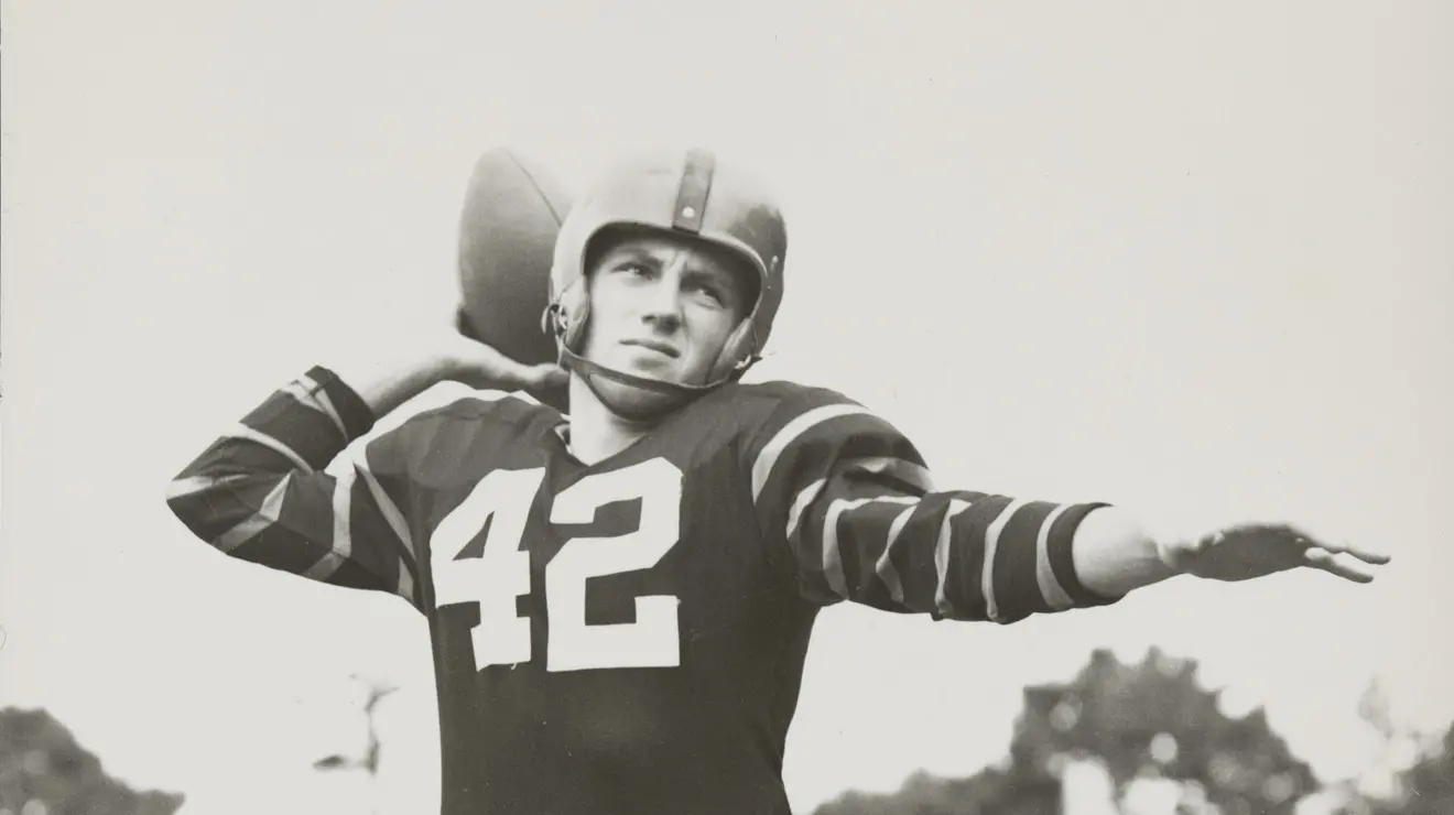 GALLERY_Dick Kazmaier 52.jpg Dick Kazmaier ’52 draws the ball back for a throw