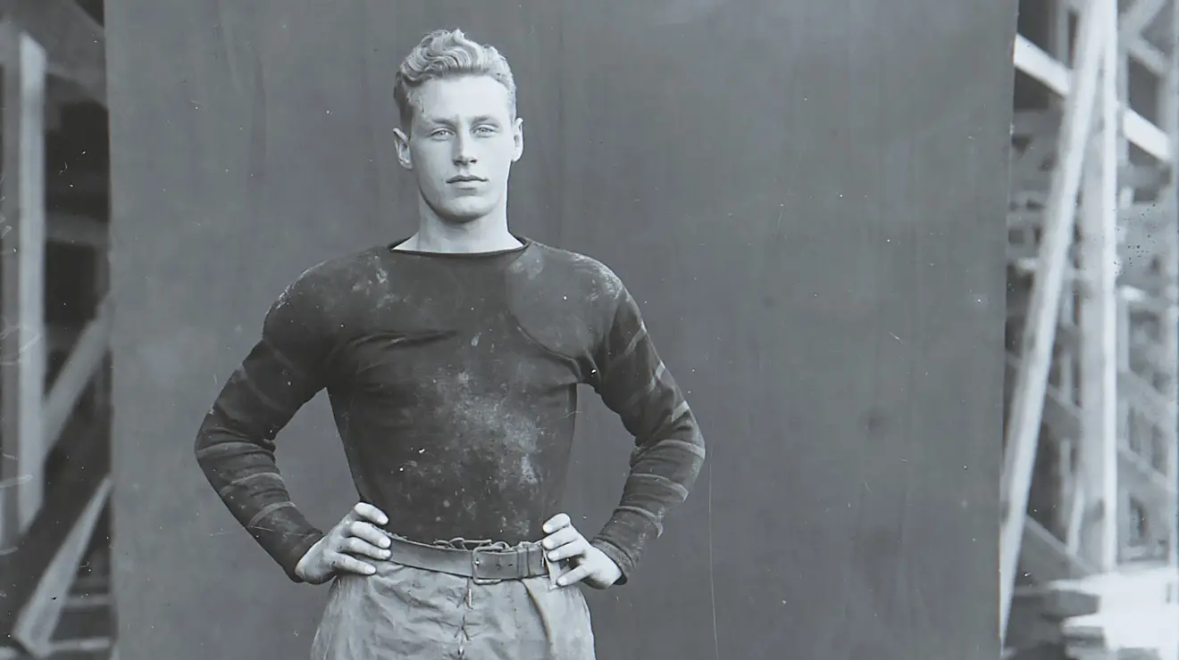 GALLERY_Hobey Baker 1914.jpg Hobey Baker 1914 in football uniform stands for a portrait
