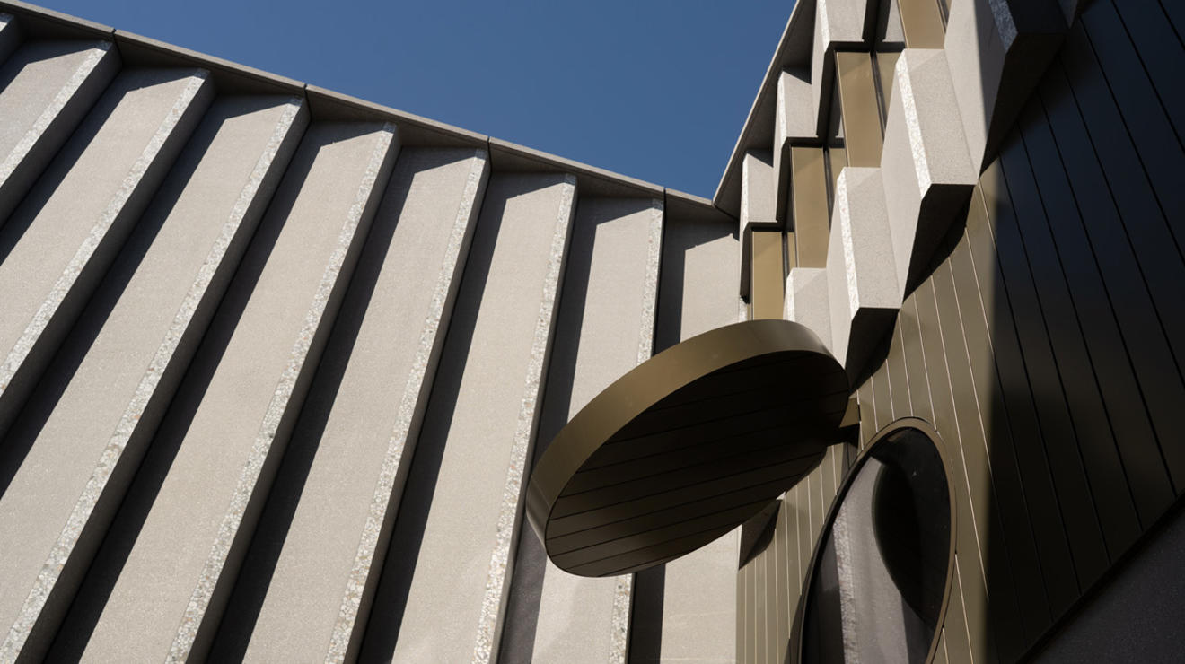 Architectural detail of the new Princeton University Art Museum.