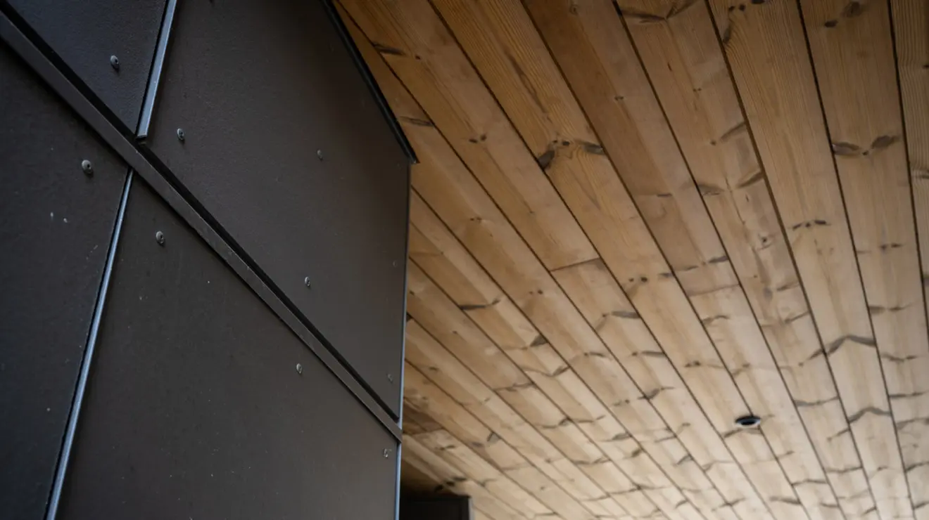 EVOLVING GALLERY_Meadows 2.jpg Architectural detail showing the contrasting wood and metal design of the Meadows Neighborhood buildings