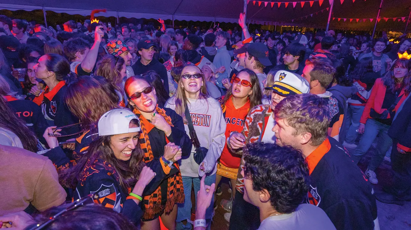Members of the Class of 2020 take in the party on Saturday night.