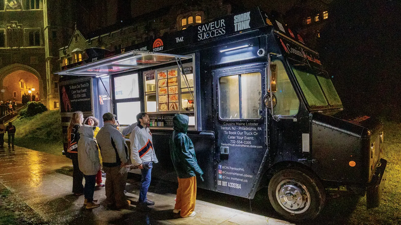 REUNIONS_Food Trucks.jpg A late-night stop at a food truck near Blair Arch hits the spot.