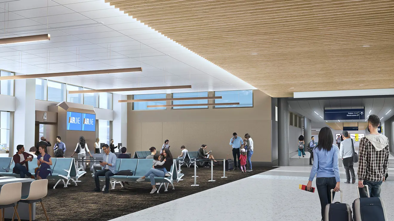 TOW_JaniceLee_BurbankAirport3.jpg A rendering of an airport waiting area.