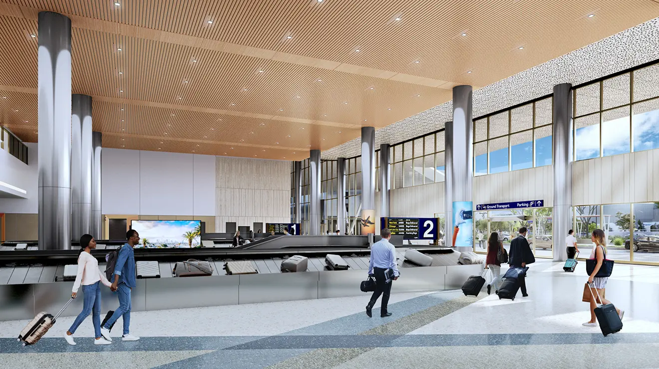 TOW_JaniceLee_BurbankAirport4.jpg A rendering of an airport baggage claim area.