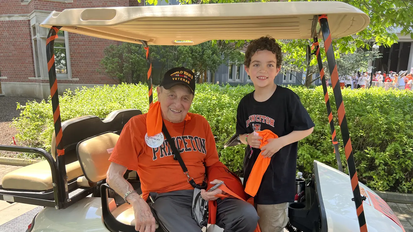 Bruce Douglas ’47 with his grandson, Adam Marsi, age 7.