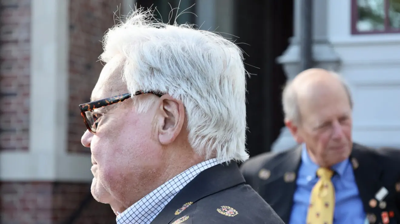 A man's head in profile.