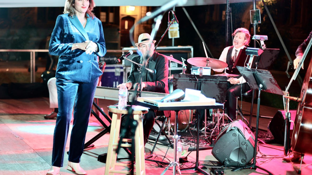 A band on stage.