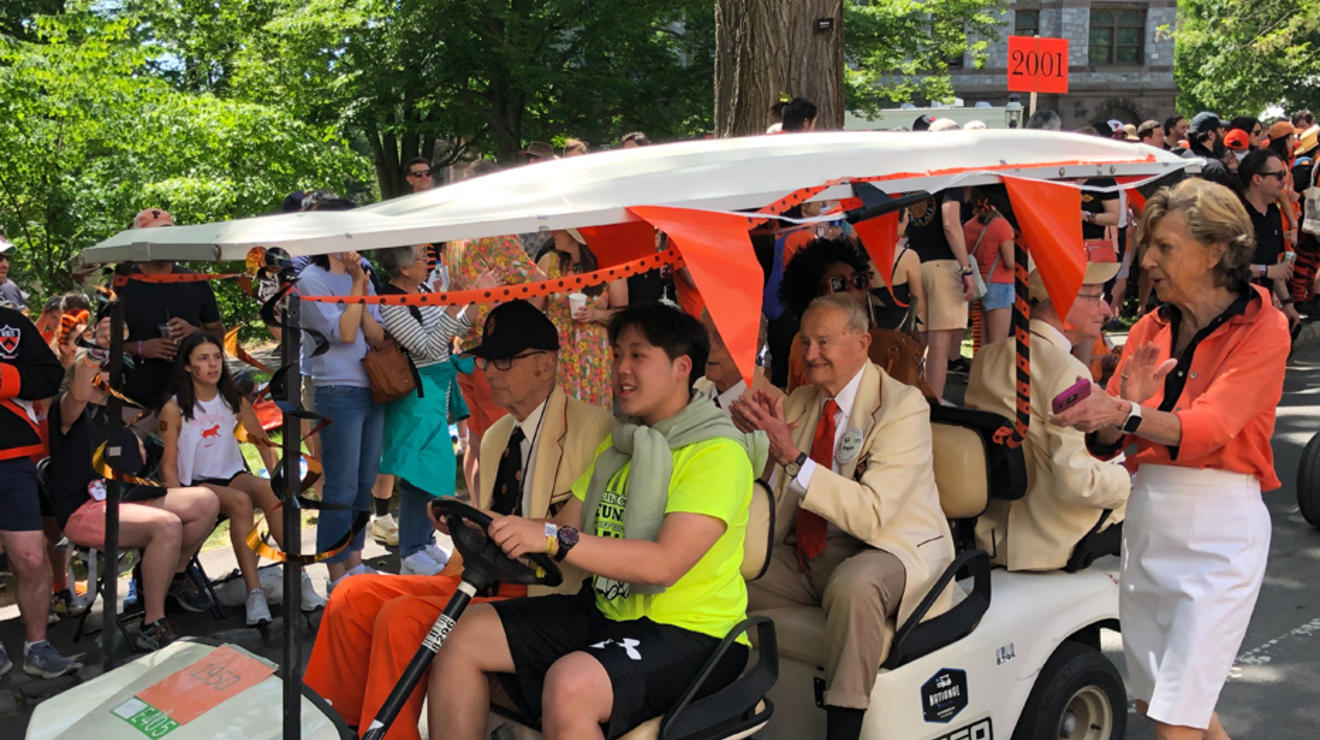 A golf cart in the P-rade.