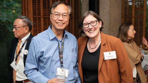 MANY MINDS_Jennifer Rexford.jpg Provost Jennifer Rexford ’91 speaks with Danilo Joa ’77 at the Asian American Alumni Association of Princeton reception at Prospect House