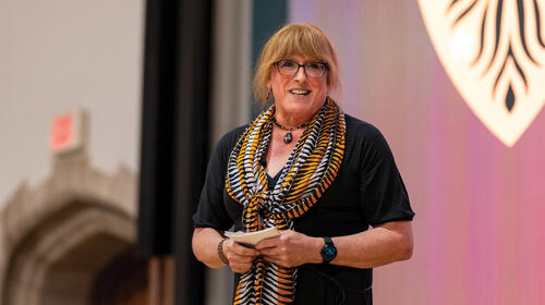 PRINCE_Trans Veronica Pejril.jpg FUTR supported Veronica Pejril *88’s 2024 campaign to represent Indiana’s 24th Senate District. She’s pictured here at Princeton’s Many Minds, Many Stripes conference in 2025.