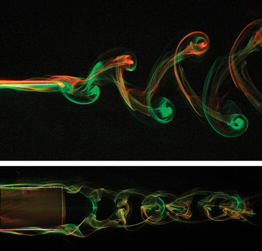 AOS_SmokeCurls.jpg This stunning computer model captures the strongly irregular, or chaotic, behavior of the Earth’s magnetic field as the north and south poles change places. The poles have flipflopped hundreds of times over the past 160 million years as a result of shif