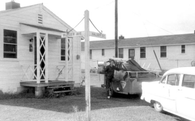 In June 1957, Fred Holzweiss ’54 *57 got a job with IBM in Trenton. He and his wife, Win, in photo, rented a trailer and moved from Butler to Levittown, Pa. 