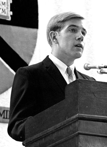 Valedictorian Raymond Gibbons ’70 at his Commencement.