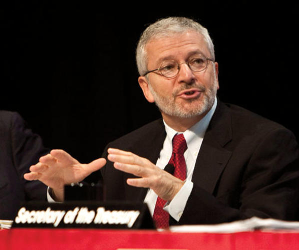  Joshua Bolten ’76 at a gathering sponsored by The Economist magazine in October.