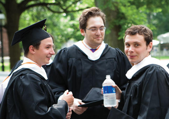 From left, Ben White ’10, Adam Harris ’10, and Collin Plummer ’10