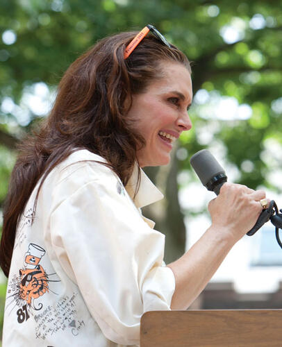 Brooke Shields '87 (above) and Michael Bloomberg p'01 (below)