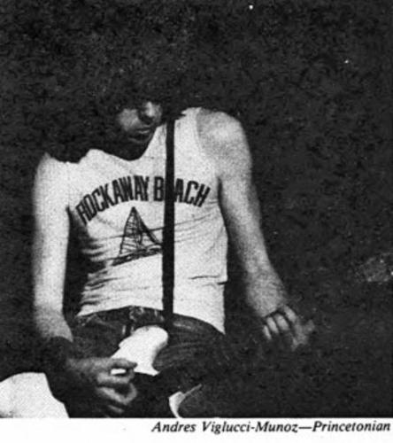 The Ramones, 1979: Surrounded by brownstone and stained glass at Alexander Hall, the punk band performed a set that Prince reviewers found to be underwhelming at best. (Photo: Andres Viglucci-Munoz '81)