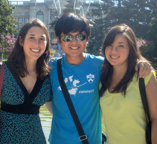 : Rebecca Kaufman ’11, left, in Istanbul in 2009, with Tianyi Peng ’12, center, and Eri Andriola ’12.