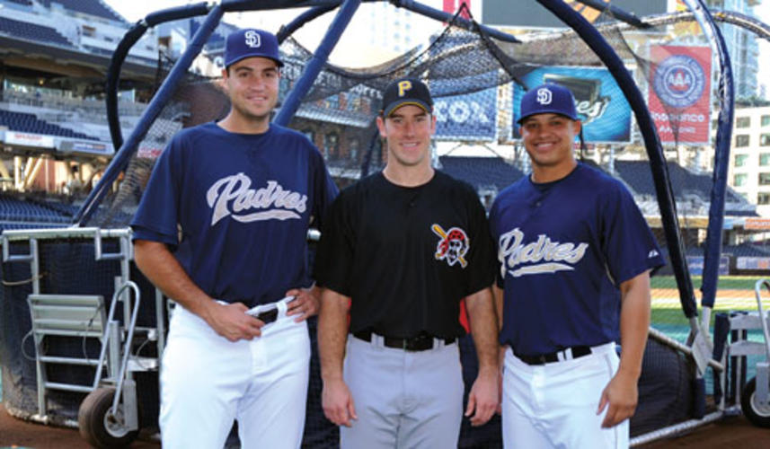 From left: Chris Young '02, Ross Ohlendorf '05, and Will Venable '05