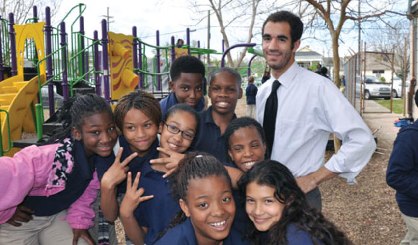 Kit Tollerson ’08’s students, in New Orleans, showed progress on state exams.