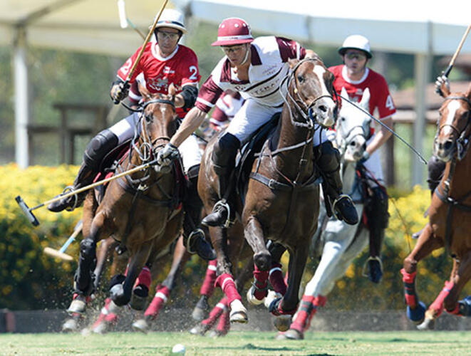 Dillon Bacon ’14, center, in Sotogrande, Spain, in August.