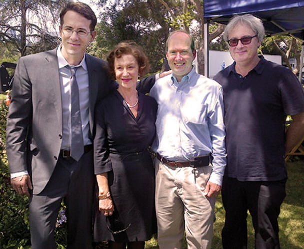 Schoenberg with, from left, Woman in Gold stars Ryan Reynolds and Helen Mirren and director Simon Curtis