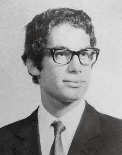 A black-and-white yearbook headshot of Edoardo Almagià taken in 1973.