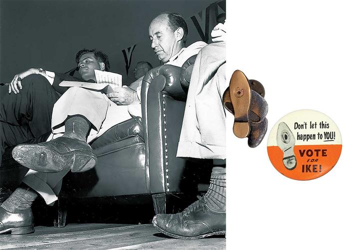 Pulitzer Prize-winning photo of Stevenson and the hole in his shoe