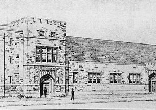 An architectural drawing of Baker Memorial