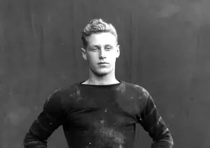 Black and white photo of Hobey Baker.