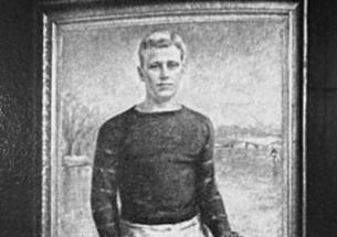 A portrait of Hobey Baker as displayed in the Dillon Gym.