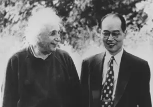 Einstein and Nobel Laureate Hideki Yukawa in 1954.