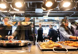 Students choose from a selection of entrees
