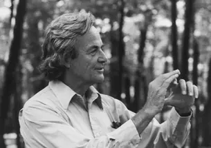 Richard Feynman, taken in 1984 in the woods of the Robert Treat Paine Estate in Waltham, MA.