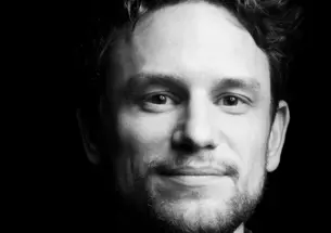 Black and white photo of Heath Pearson