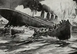 Illustration of the Titanic sinking