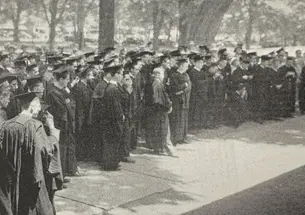 Ivy Planting: Members of the Senior Class Listen to the Ivy Oration as It Is Delivered in Front of Nassau Hall by Norman Cosby.