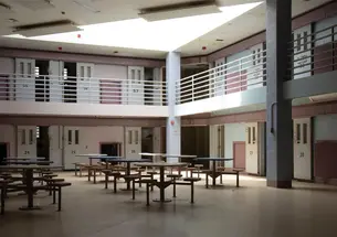 Dark interior of an empty prison