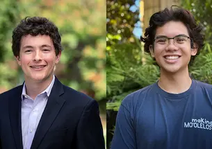 Headshot photos of two college-age boys, side by side.