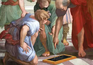 OTC_Class Closeup History of Math.jpg Detail of Raphael’s impression of Euclid teaching students in The School of Athens (1509–1511).
