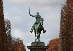 The statue of the Marquis de Lafayette is pictured in Paris in 2020.