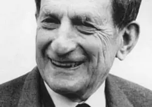 A black and white headshot photo of David Bohm.