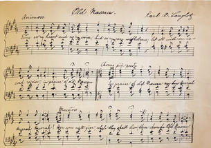 Photo of the original music and lyrics for Old Nassau