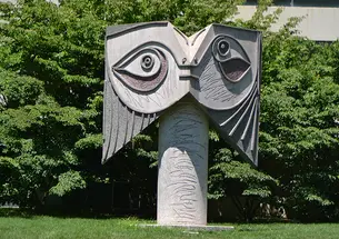 A statue by Picasso on Princeton's campus.