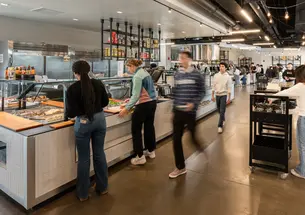 students in Choi Dining Hall