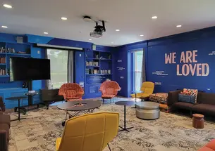 OTC_DEI Carl Fields Center.jpg interior of the Carl A. Fields Center with positive messages like We Are Loved written on the walls