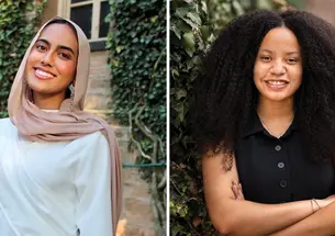 Hiba Siddiki ’25, left, and Kimberly Cross ’25
