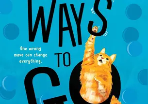 Blue background with darker blue bubble around it. The text is in the center with a cat reaching through the O of the word "Go"